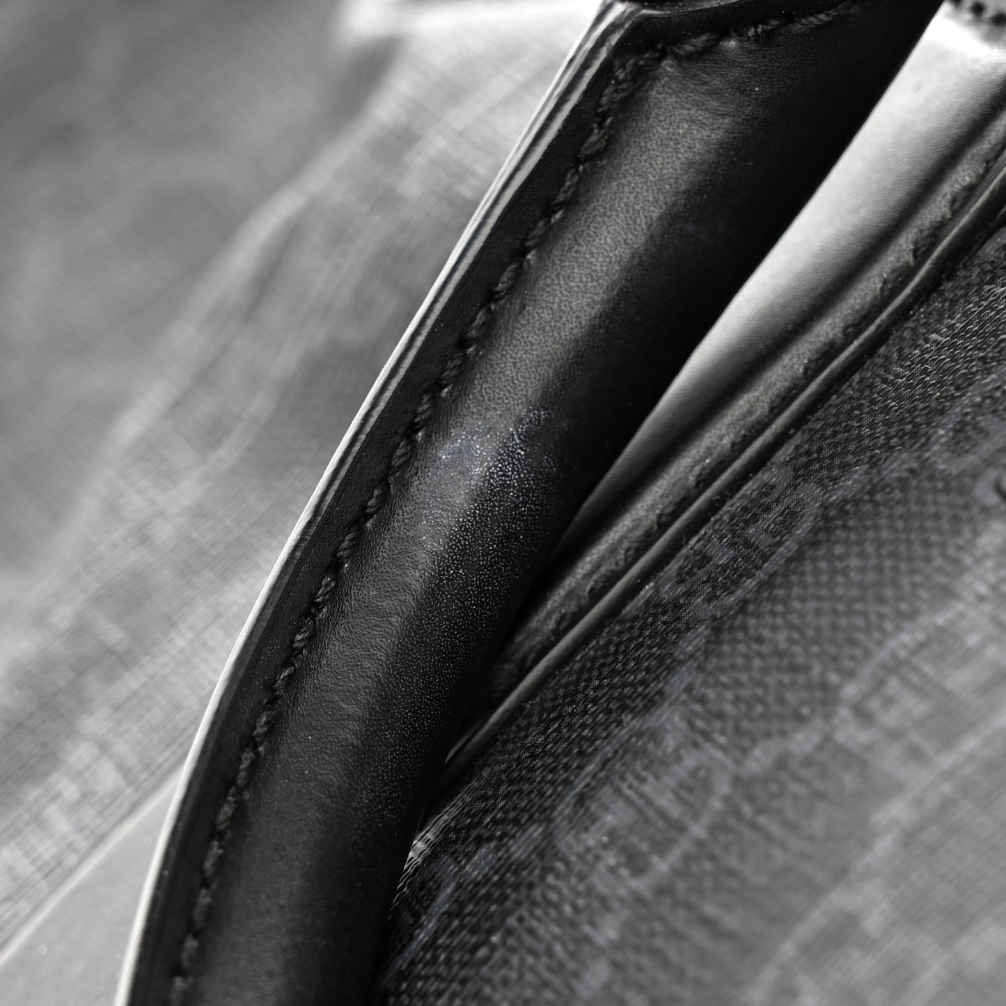 Soft GG Supreme Monogram Appia Calfskin Web Medium Carry On Duffle Bag Black Grey