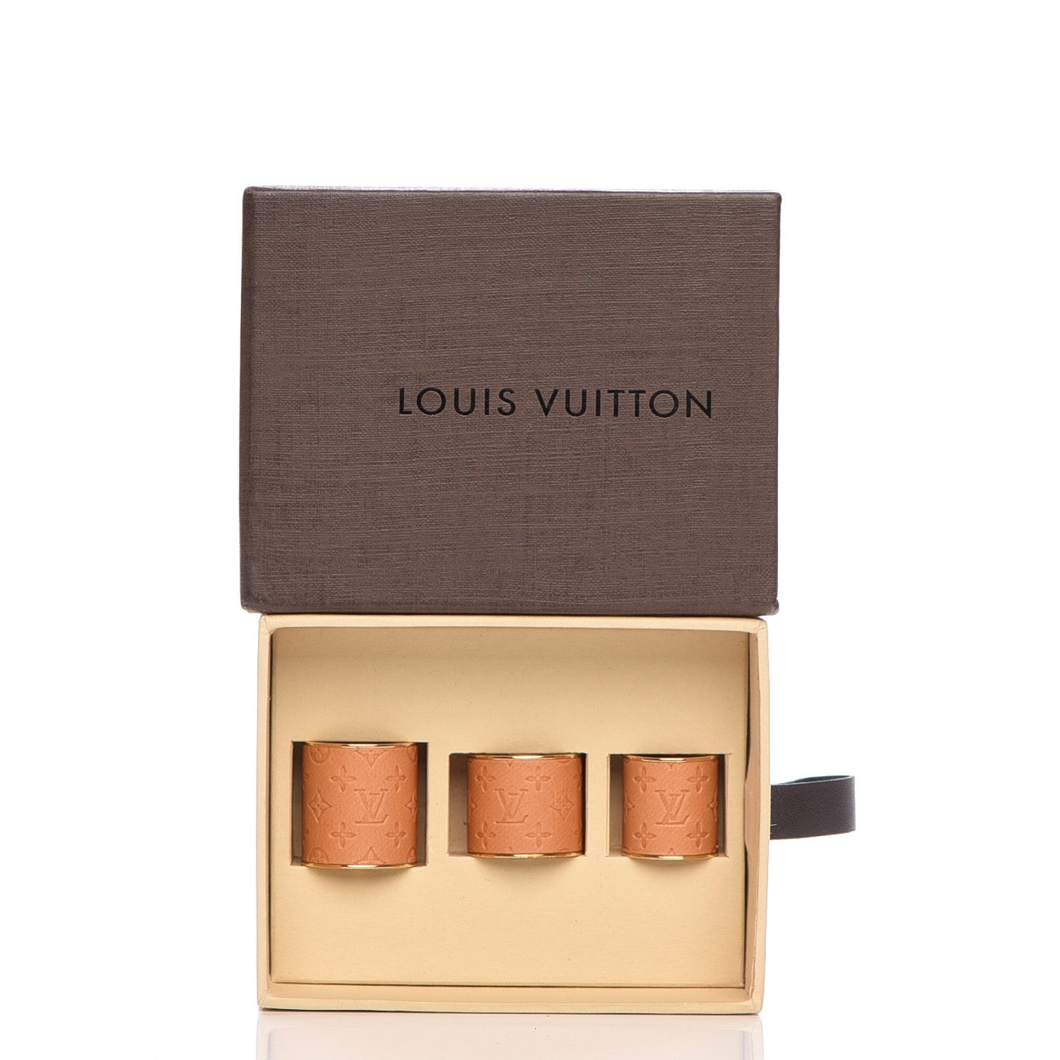 Louis Vuitton Calfskin Monogram Embossed Skin 3 Ring Set L 5 of 5