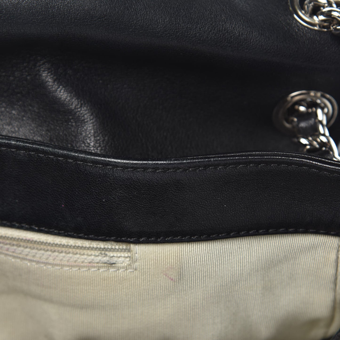 Washed Lambskin Quilted Maxi Chain Around Flap Black