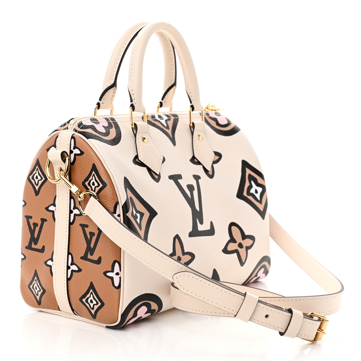 Louis Vuitton Monogram Giant Wild At Heart Speedy Bandouliere 25 Creme 3 of 10