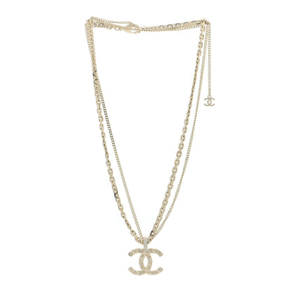 Chanel Crystal CC Multi Strand Chain Necklace Gold 3 of 6