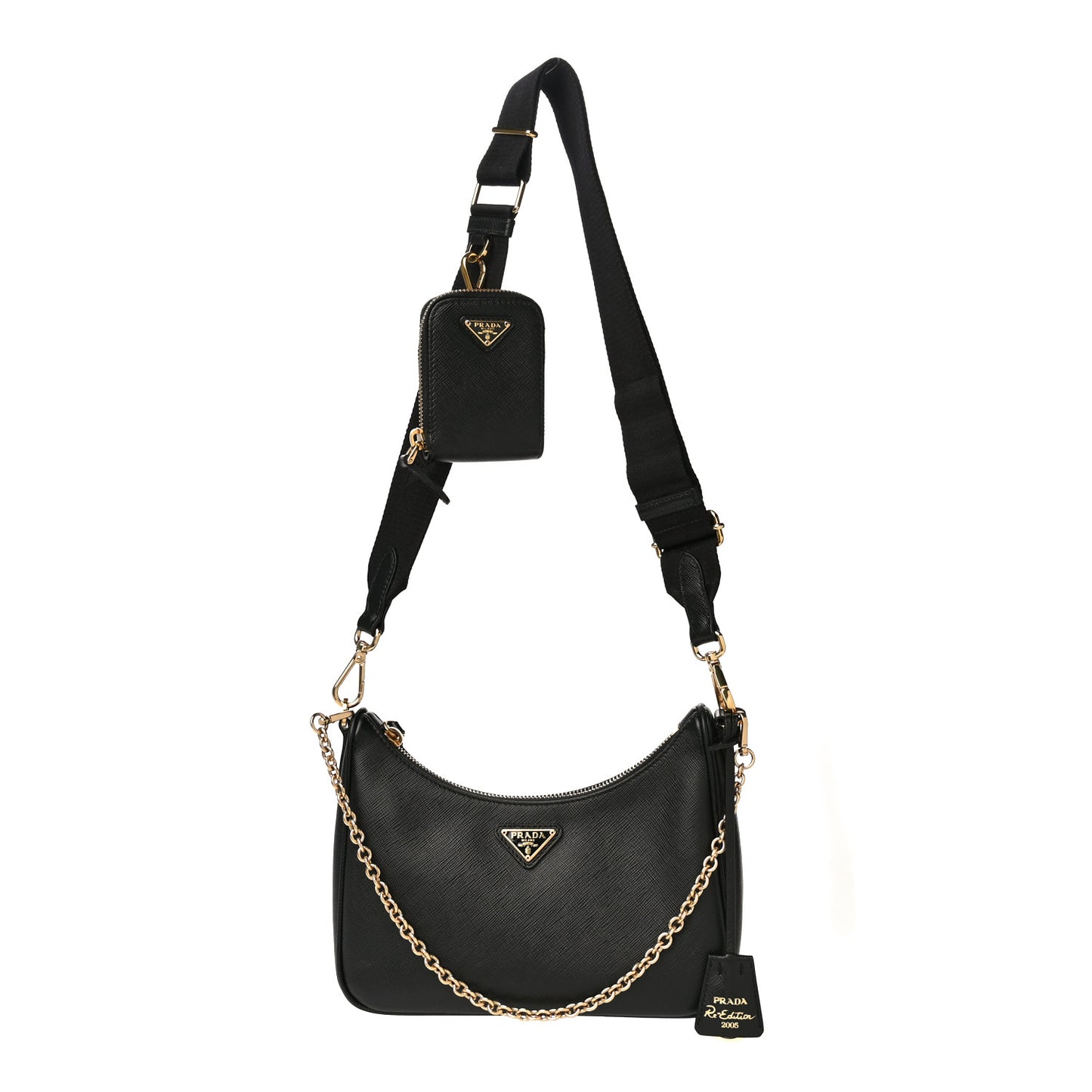 Saffiano Lux Re-Edition 2005 Shoulder Bag Black