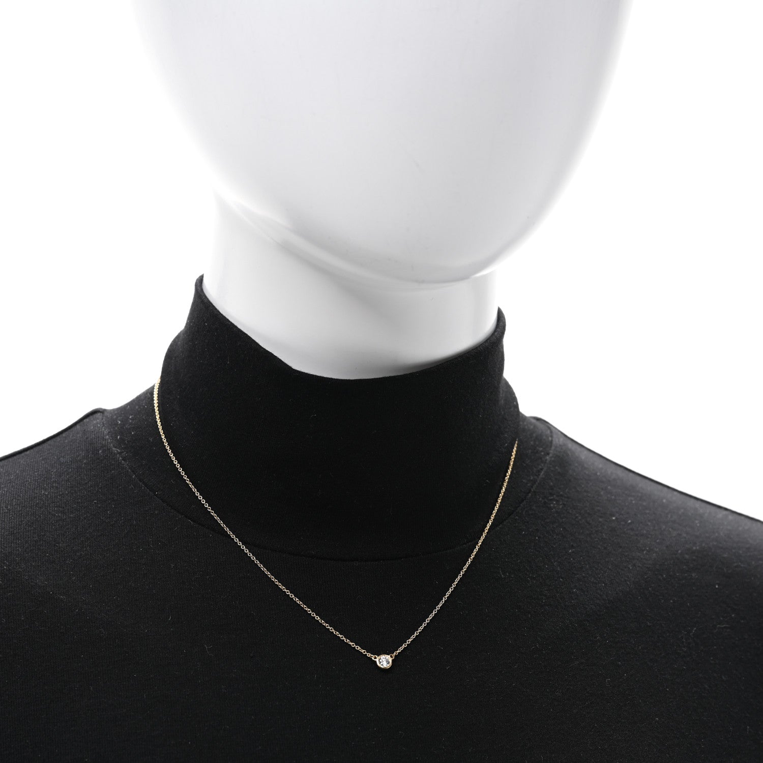 Tiffany 18K Yellow Gold Diamond .17ct Elsa Peretti Diamonds by the Yard Pendant Necklace 2 of 5