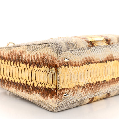 Christian Dior Metallic Snakeskin Medium Lady Dior Beige Gold 8 of 11