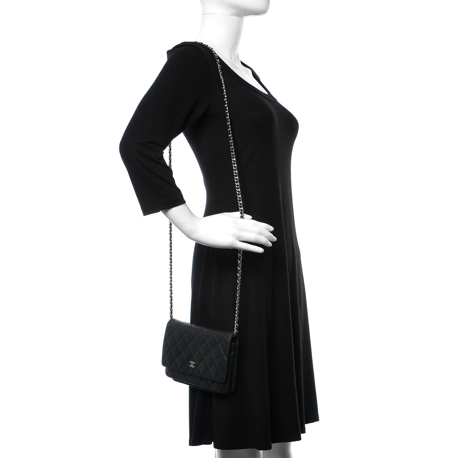 Chanel Caviar Quilted Wallet On Chain WOC Black 2 of 19