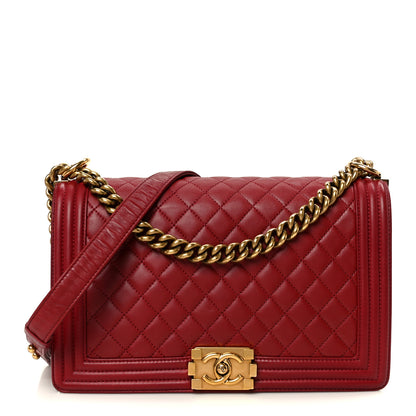 Chanel Lambskin Quilted New Medium Boy Flap Dark Red 1 of 11