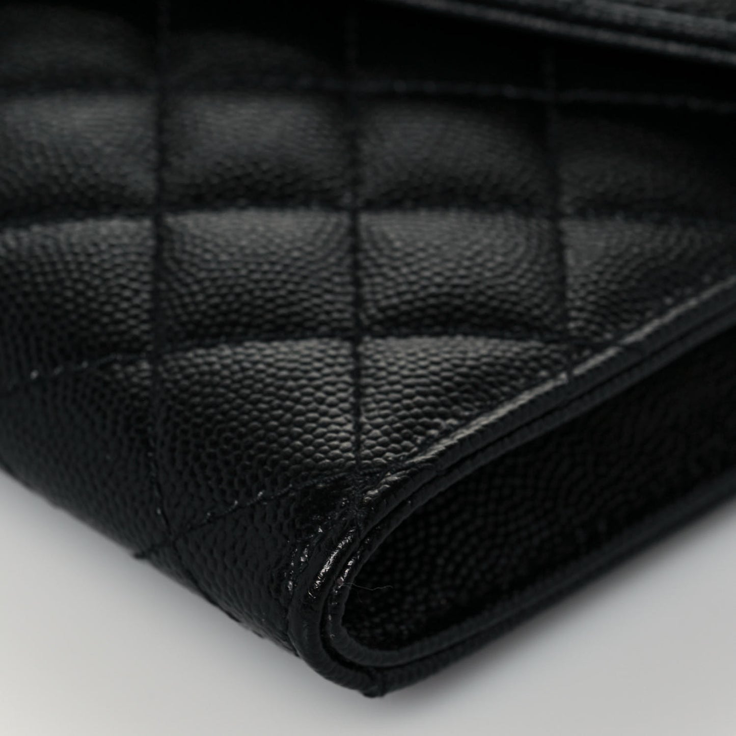 Grain De Poudre Textured Mixed Matelasse Triquilt Monogram Clutch Black