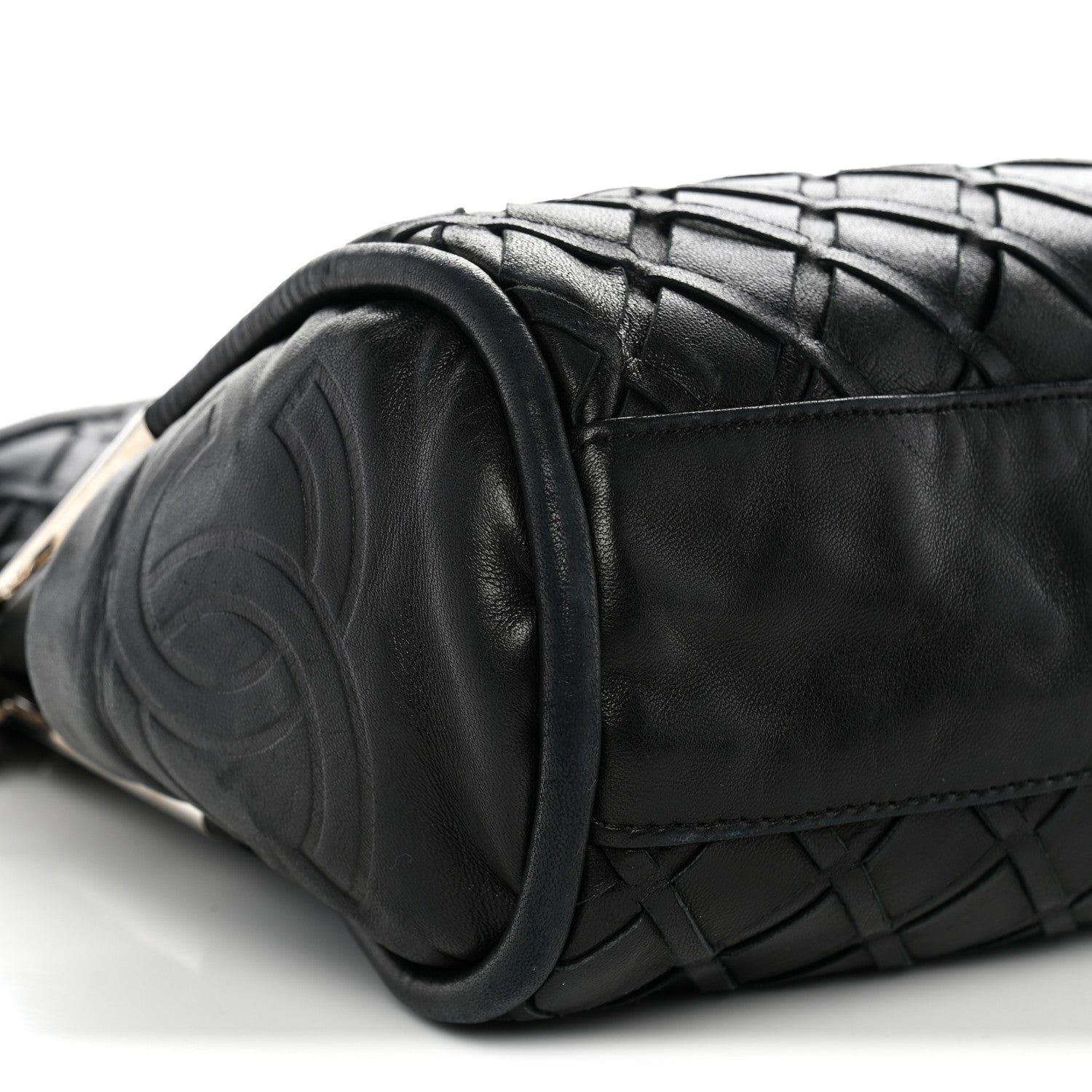 Chanel Lambskin Woven Medium Ultimate Soft Sombrero Hobo Black 7 of 8
