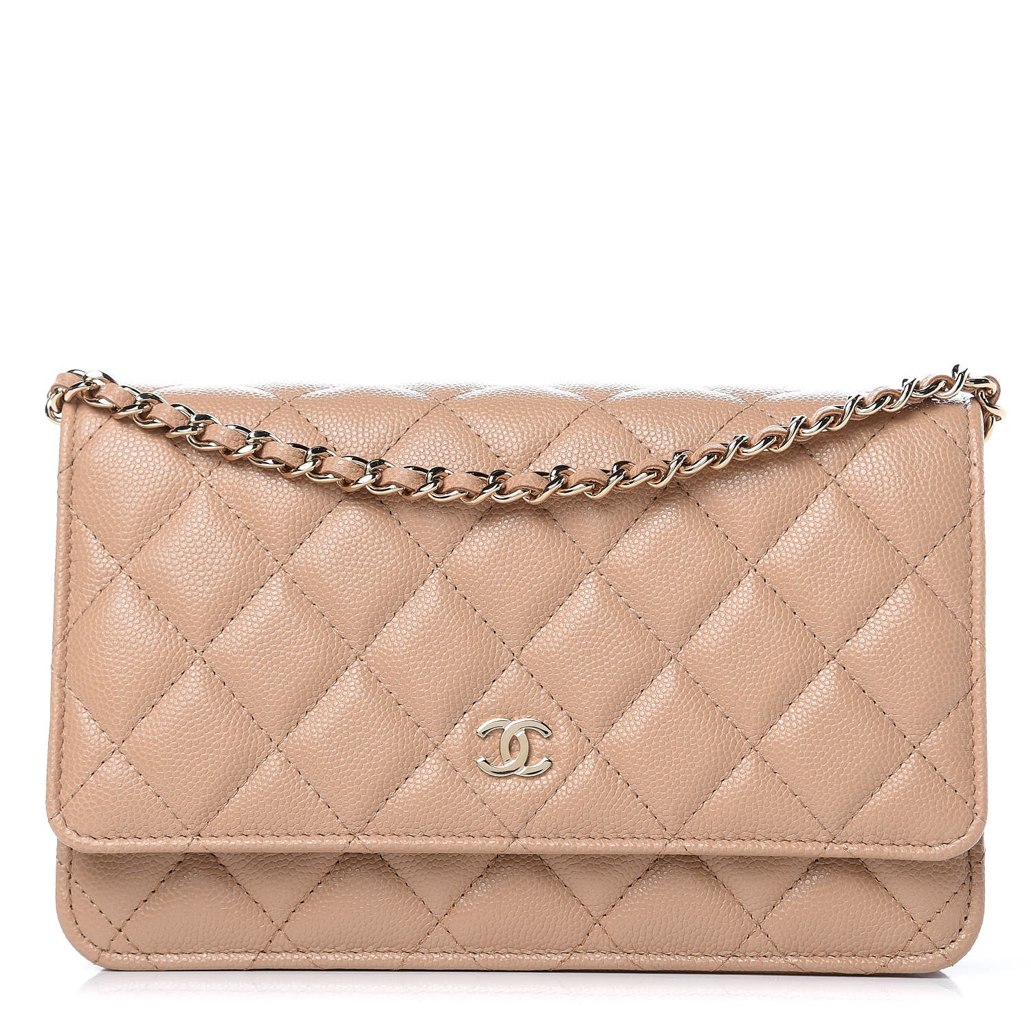 Chanel Caviar Quilted Wallet On Chain WOC Beige 1 of 13