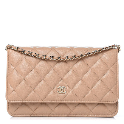 Chanel Caviar Quilted Wallet On Chain WOC Beige 1 of 13