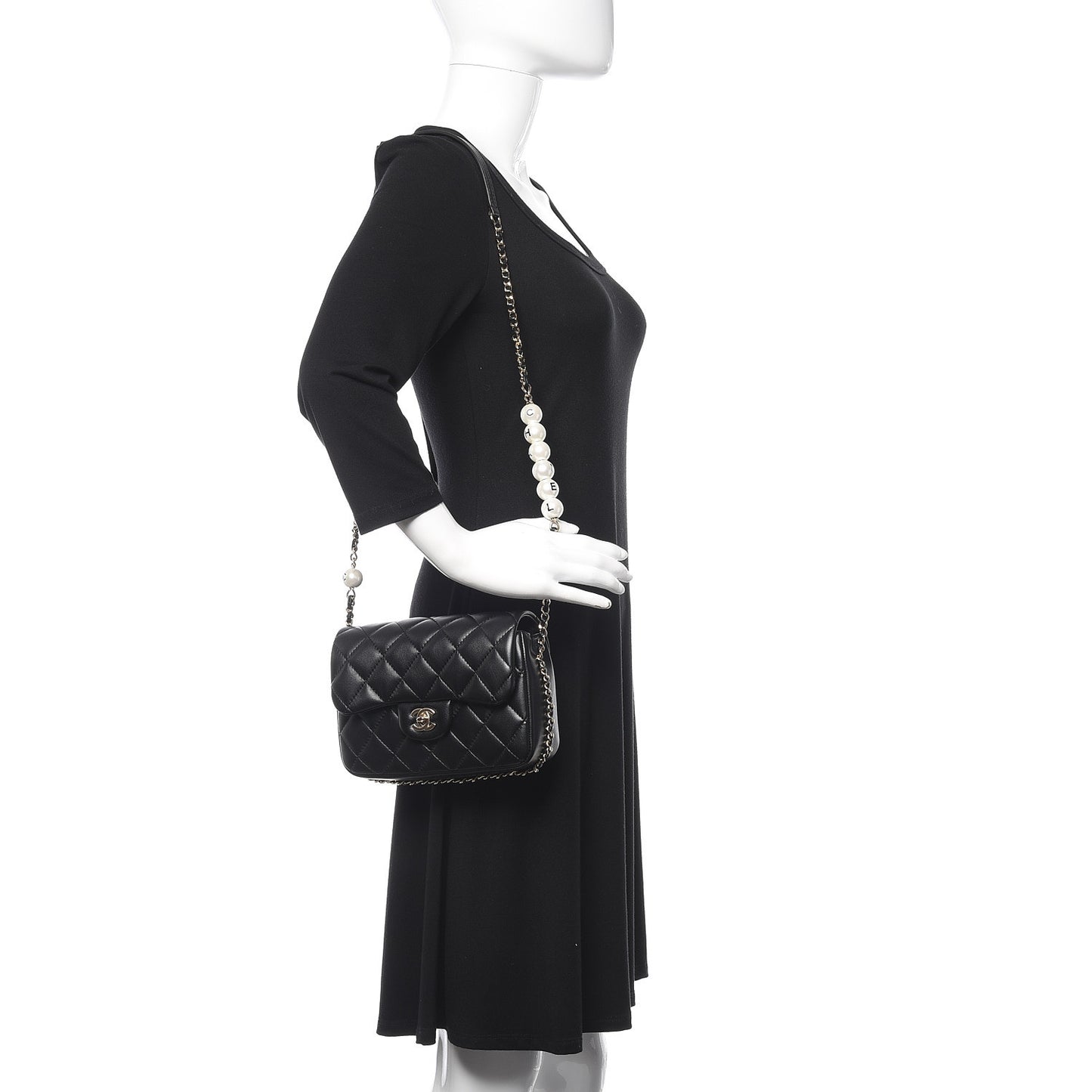 Lambskin Quilted Small My Precious Flap Black