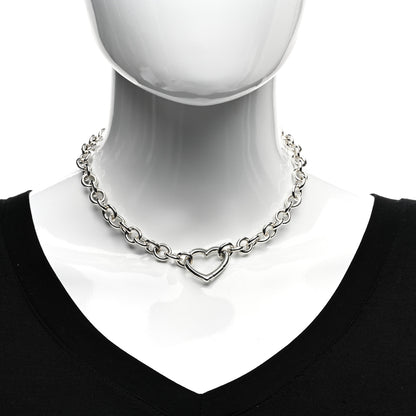 Tiffany Sterling Silver Heart Clasp Choker Necklace 2 of 4