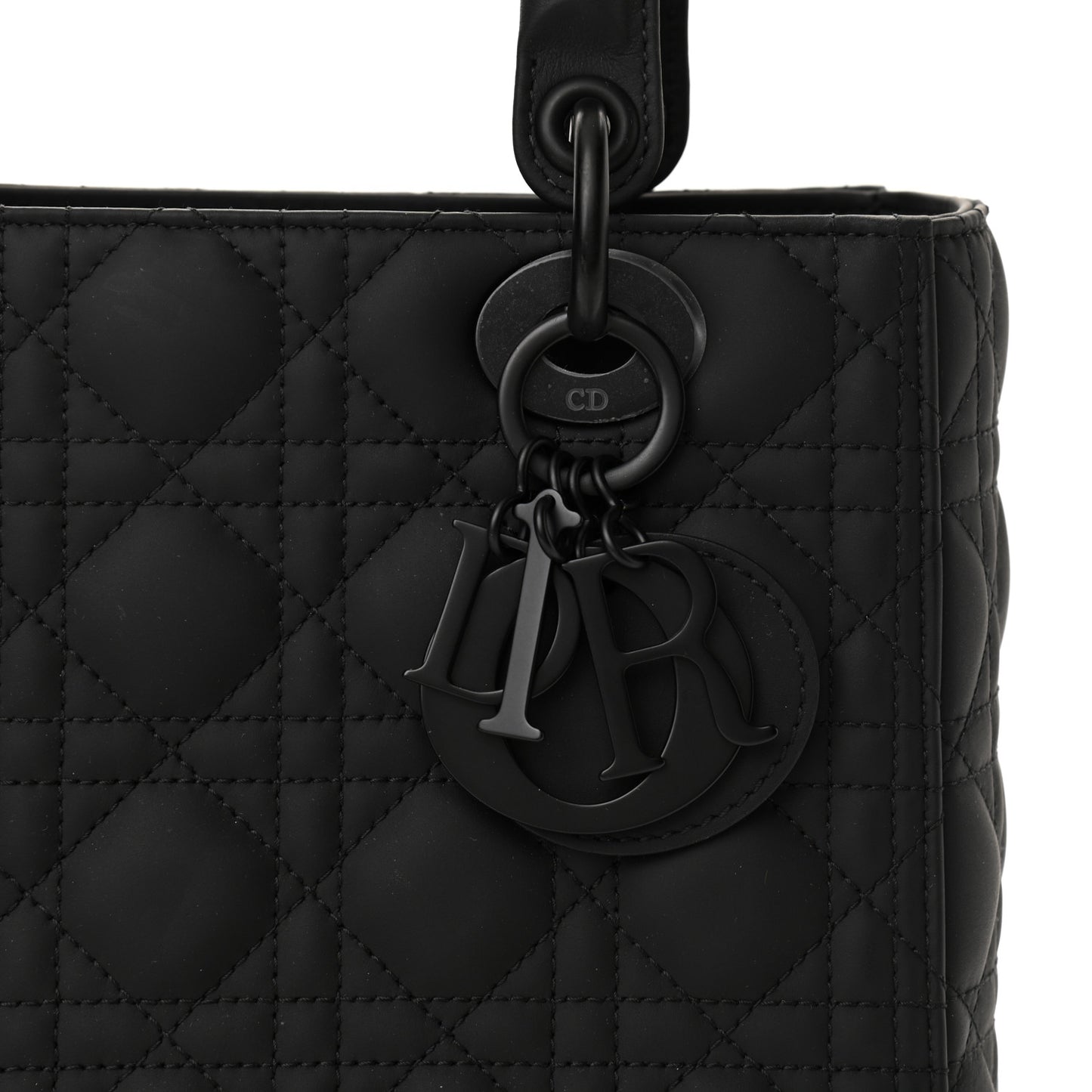 Ultra Matte Calfskin Cannage Medium Lady Dior Black