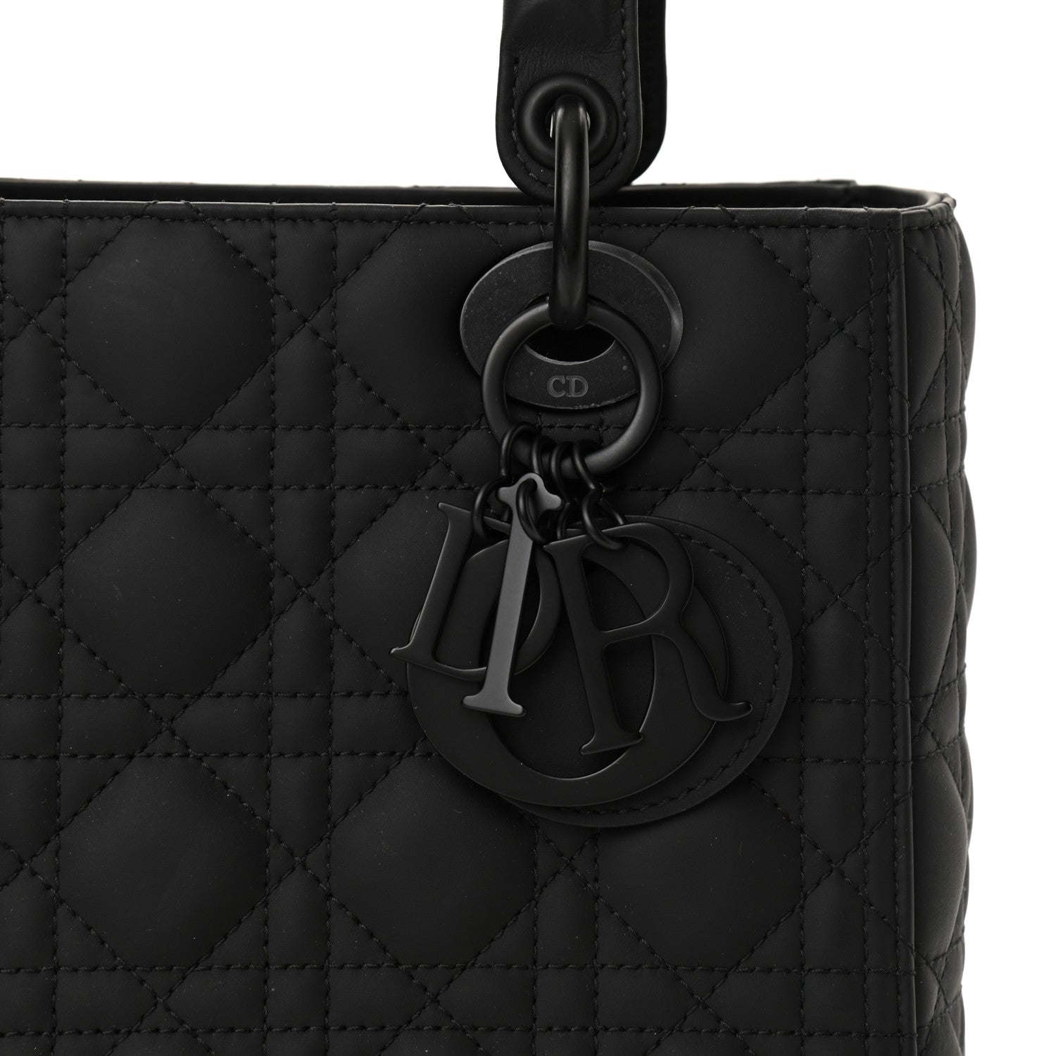 Christian Dior Ultra Matte Calfskin Cannage Medium Lady Dior Black 7 of 9