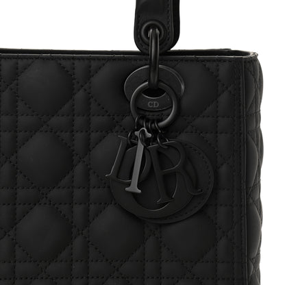 Christian Dior Ultra Matte Calfskin Cannage Medium Lady Dior Black 7 of 9