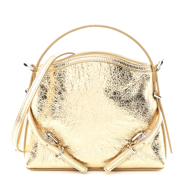 Givenchy Metallic Tumbled Calfskin Nano Voyou Bag Golden Sand
