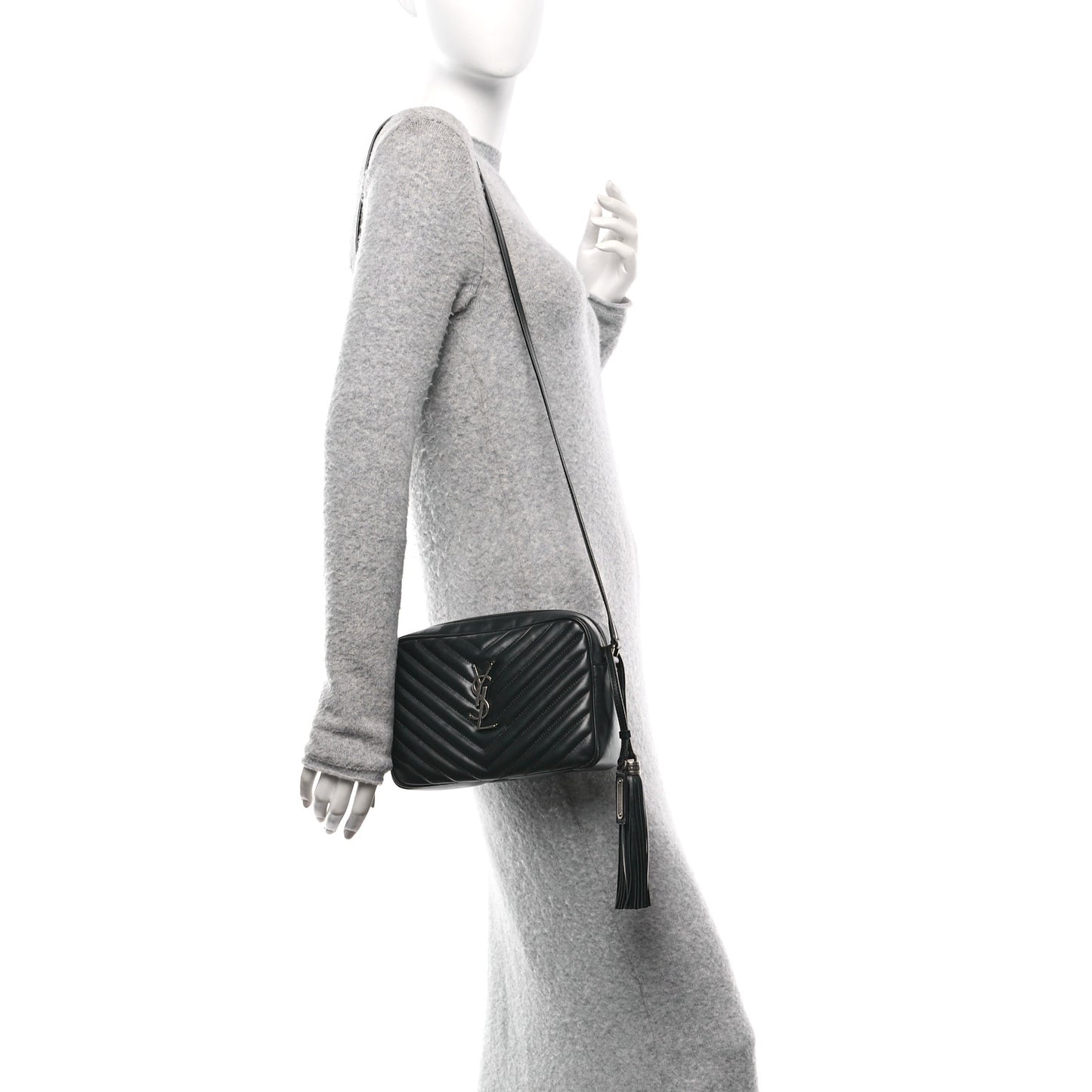 Calfskin Matelasse Monogram Lou Camera Bag Black