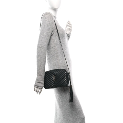 Saint Laurent Calfskin Matelasse Monogram Lou Camera Bag Black 2 of 9