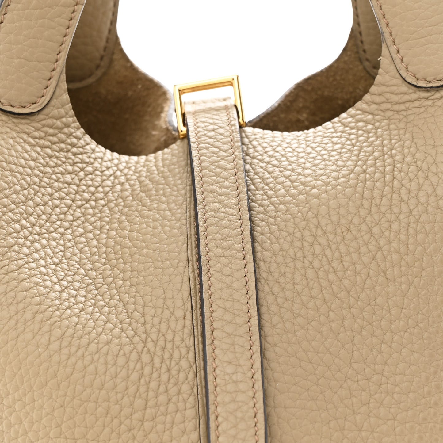 Taurillon Clemence Picotin Lock 18 PM Beige Marfa