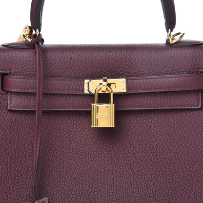 Hermes Togo Kelly Retourne 25 Bordeaux 37 of 40