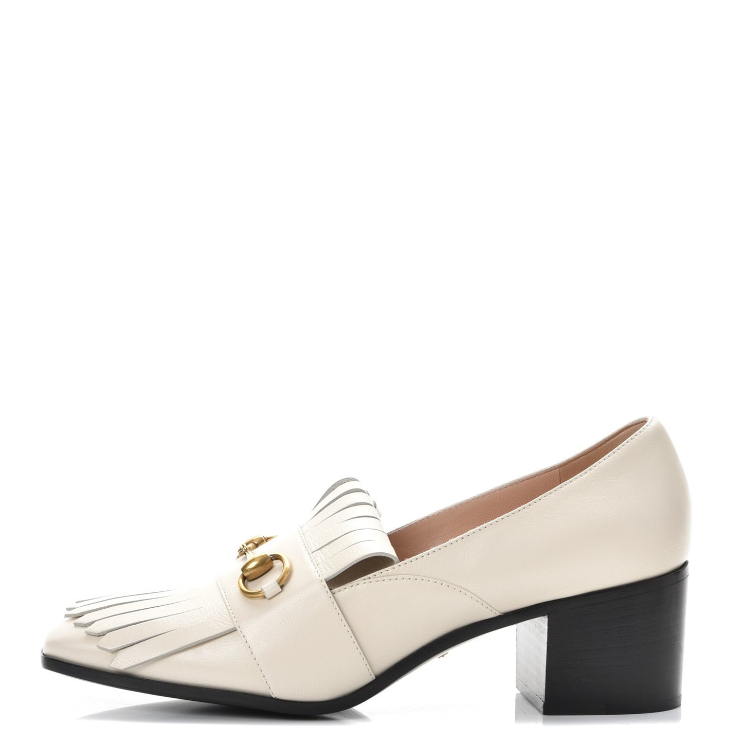 Malaga Kid Polly Kiltie Fringe 55mm Loafer Pumps 40 Mystic White
