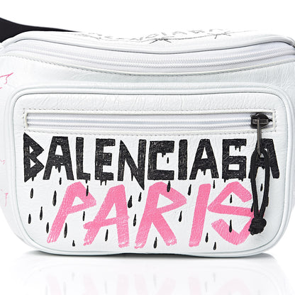 Balenciaga Agneau Arena Graffiti All Over Explorer Belt Bag White Multicolor 10 of 10