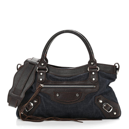 Balenciaga Denim Pigskin Classic Silver Hardware First Chocolate 3 of 13