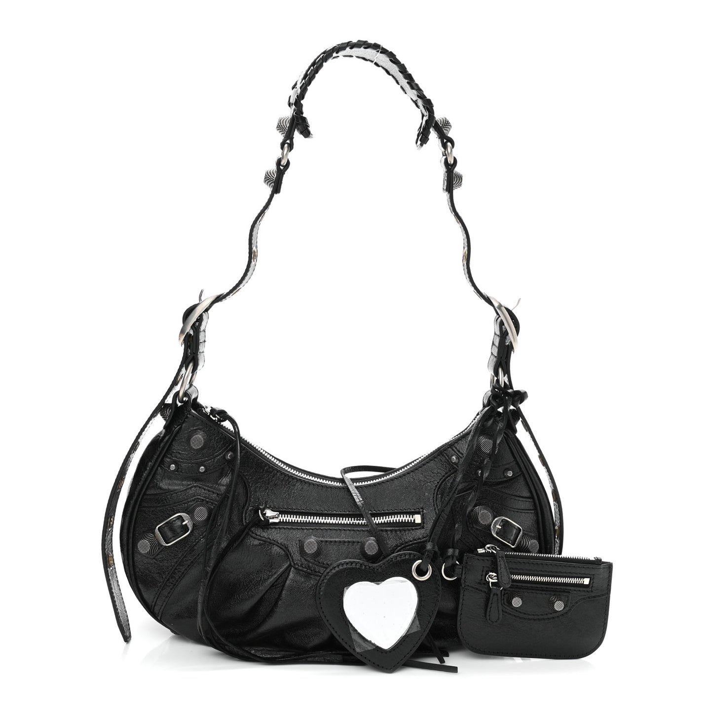 Agneau Arena Small Le Cagole Shoulder Bag Black
