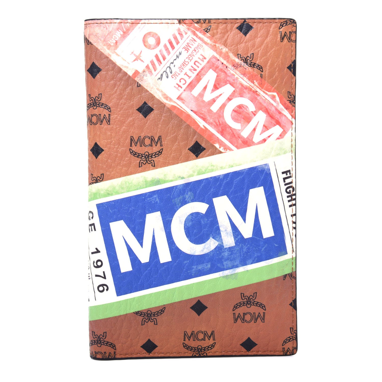 MCM Visetos Flight Print Traveler Passport Holder Cognac 1 of 7