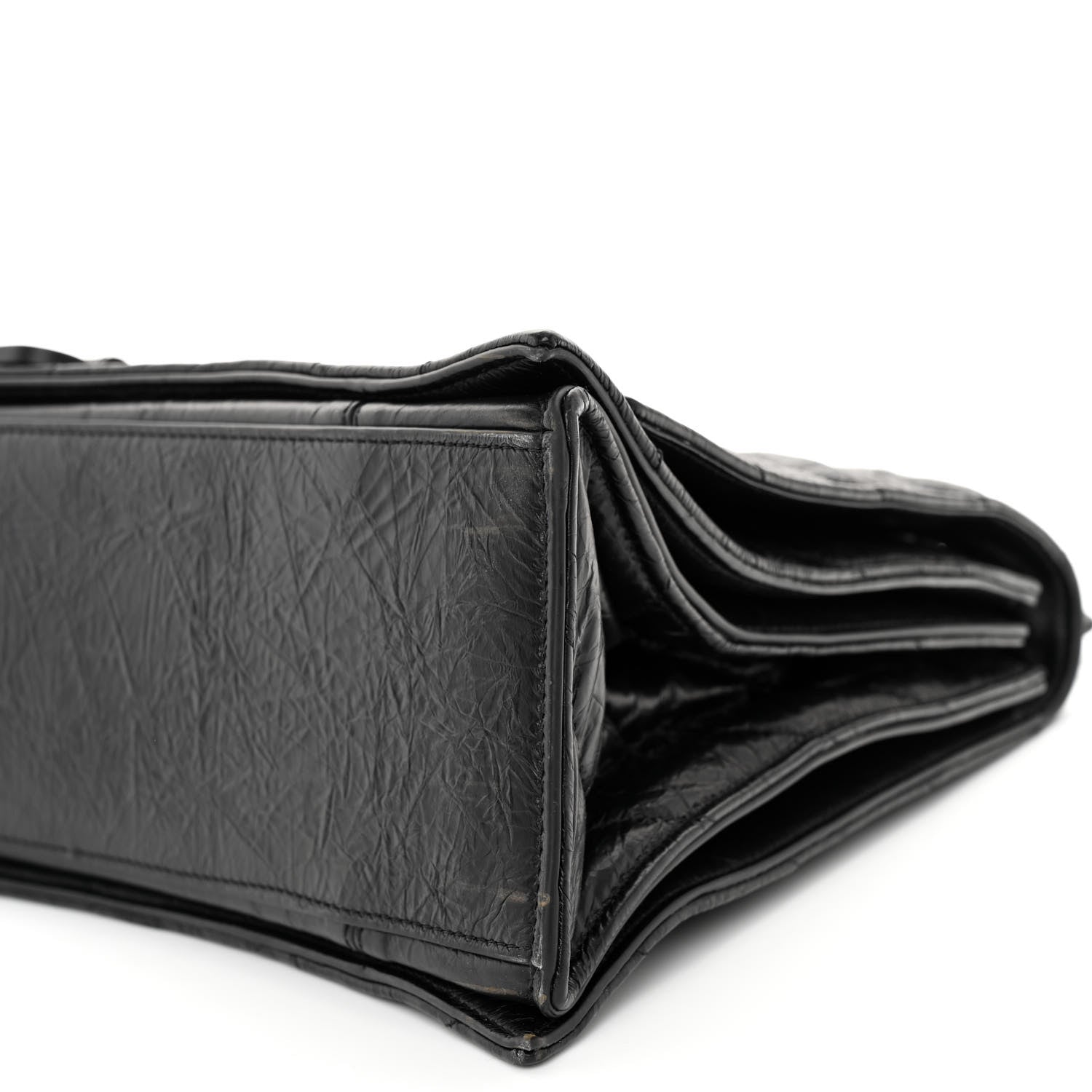 Balenciaga Crushed Calfskin Quilted Matte Black Hardware Large Crush Chain Bag Black 9 of 9