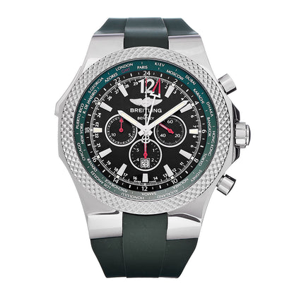 Breitling Stainless Steel Rubber 49mm Bentley GMT Chronograph Automatic Watch Green A47362 1 of 9
