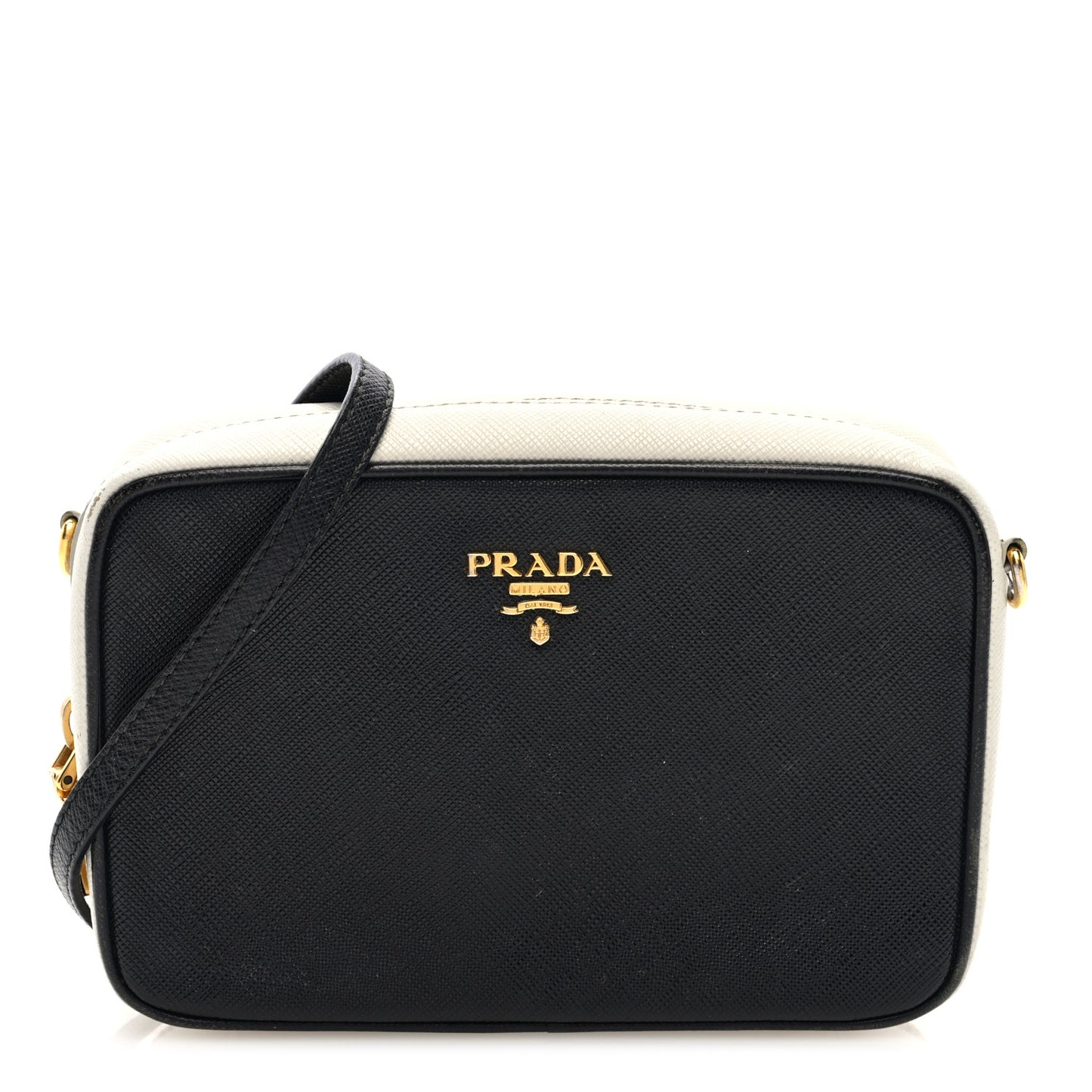 Saffiano Mini Camera Crossbody Bag Black Talco