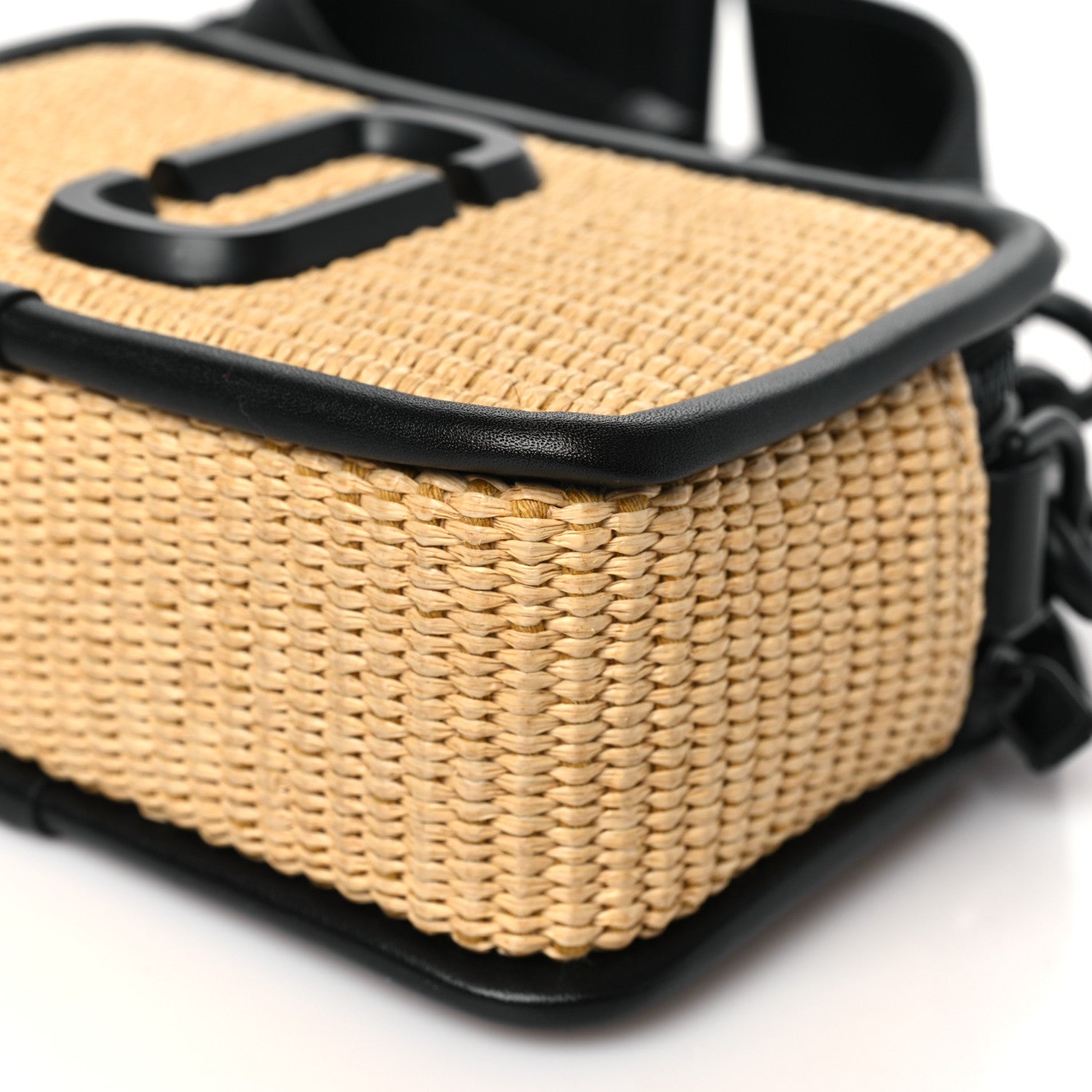 Marc Jacobs Calfskin Woven Straw Small Snapshot Camera Bag Beige 11 of 11
