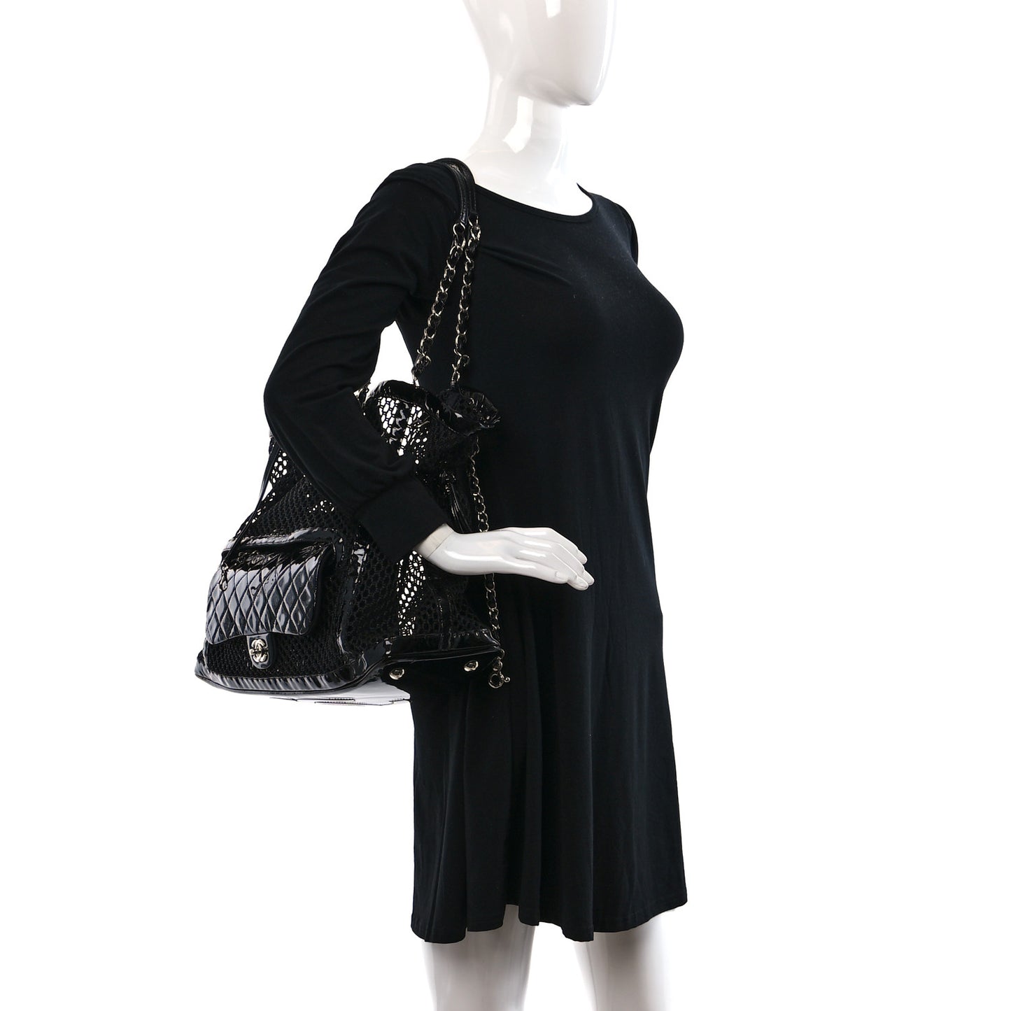 Patent Net Large La Madrague Tote Black