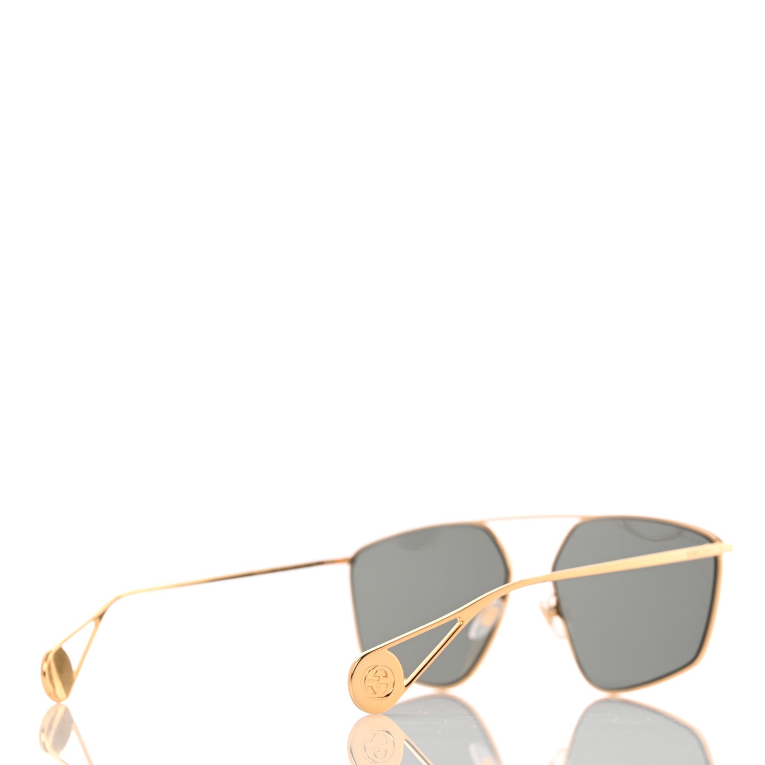 Gucci Square Frame GG0437SA Sunglasses Gold 4 of 9
