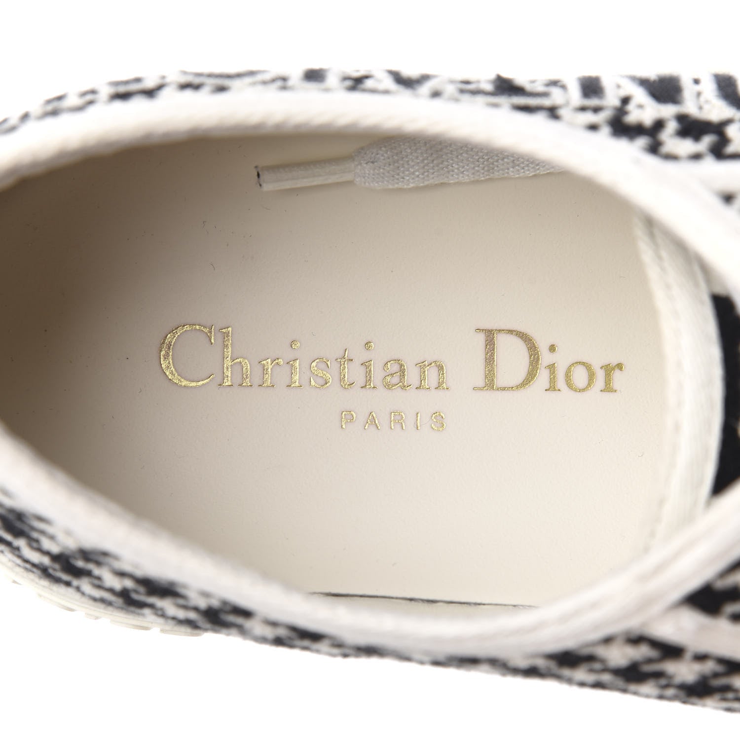 Christian Dior Canvas Houndstooth 30 Montaigne Embroidered Womens Walk'N'Dior Low Top Sneakers 39.5 Black White 8 of 10