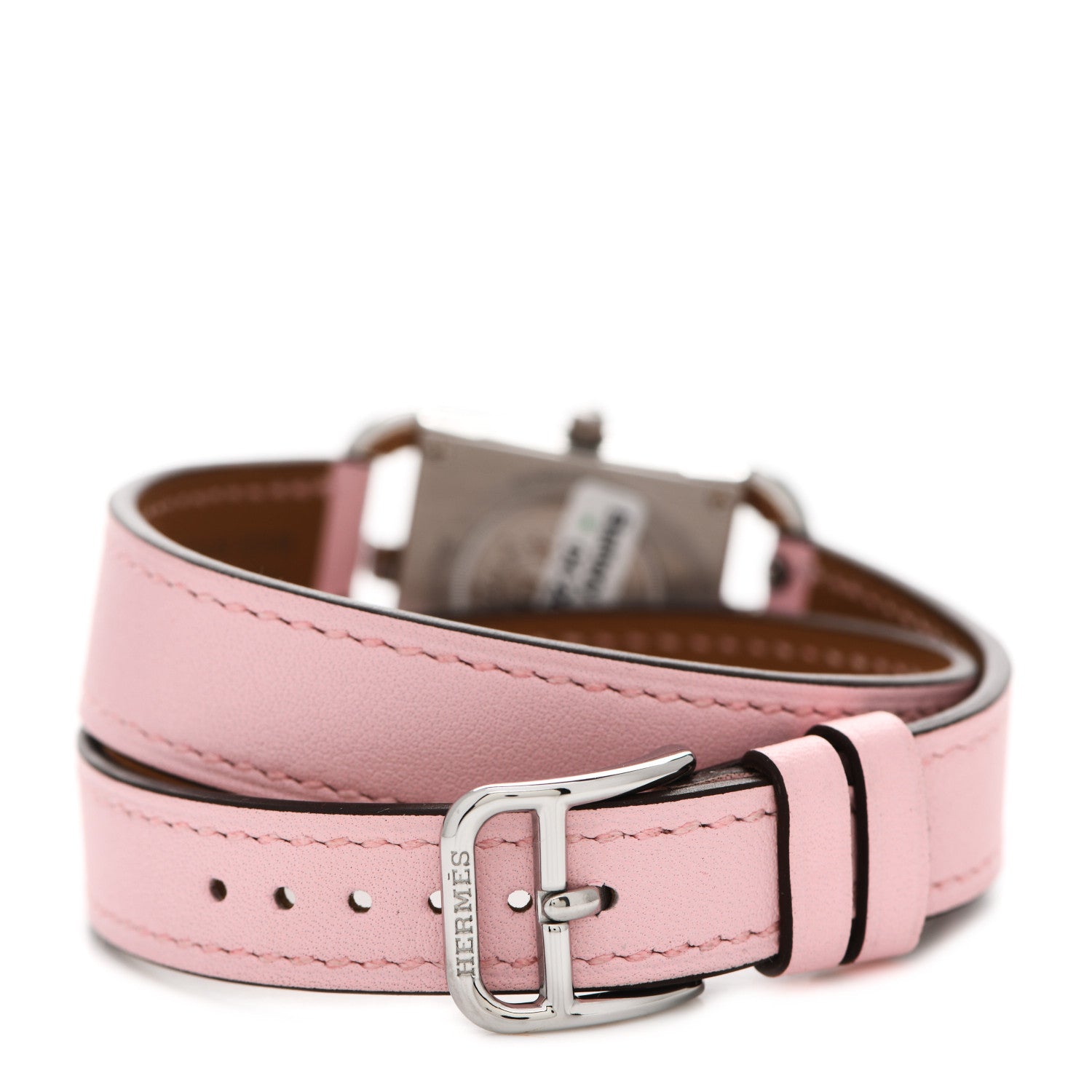 Hermes Stainless Steel Swift Diamond Pink Sapphire Mother of Pearl 23mm Cape Cod Double Tour Quartz Watch Rose Sakura 3 of 5