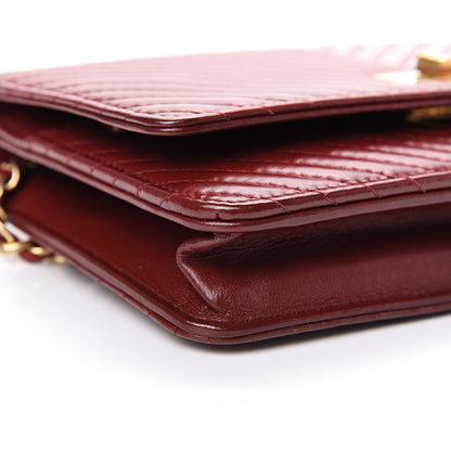 Chanel Aged Calfskin Chevron Quilted Reissue Wallet On Chain WOC Red 9 of 12