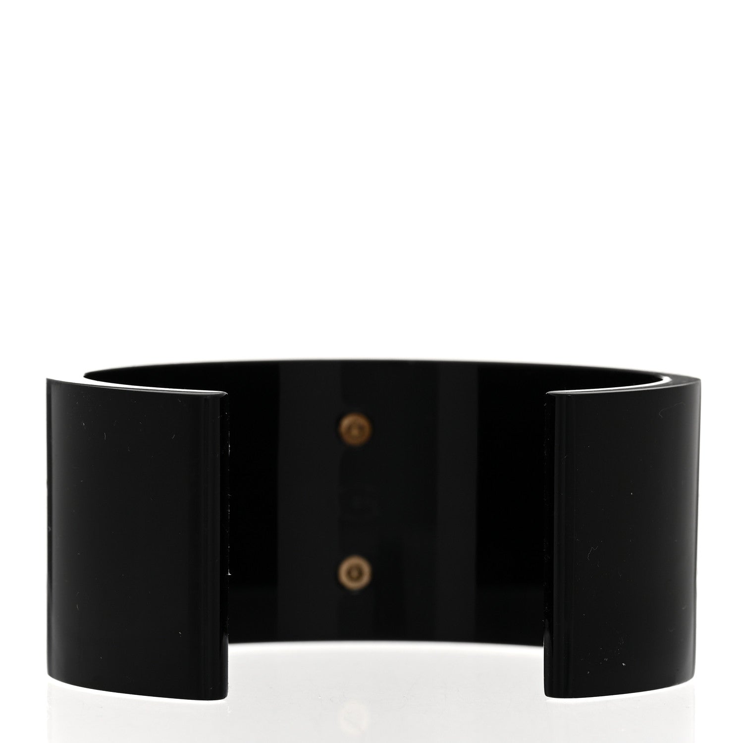 Chanel Resin CC Cuff Gold Black 3 of 4