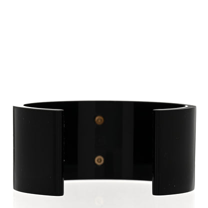 Chanel Resin CC Cuff Gold Black 3 of 4