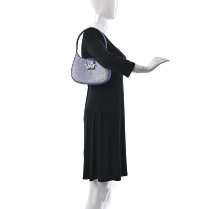 Alexander Wang Calfskin Satin Crystal Embellished Small Legacy Glitter Hobo Oxford 2 of 8