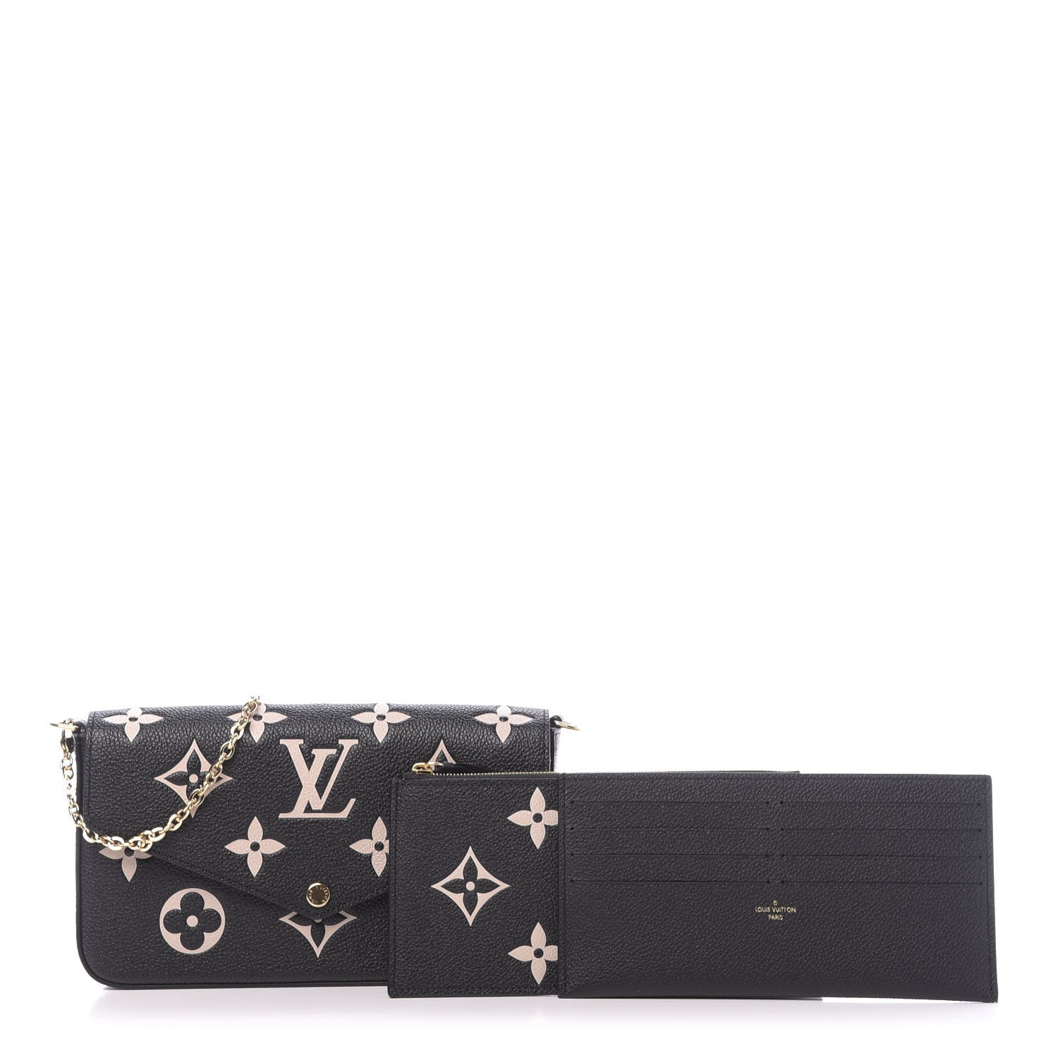 Louis Vuitton Empreinte Monogram Giant Felicie Pochette Black Beige 2 of 13