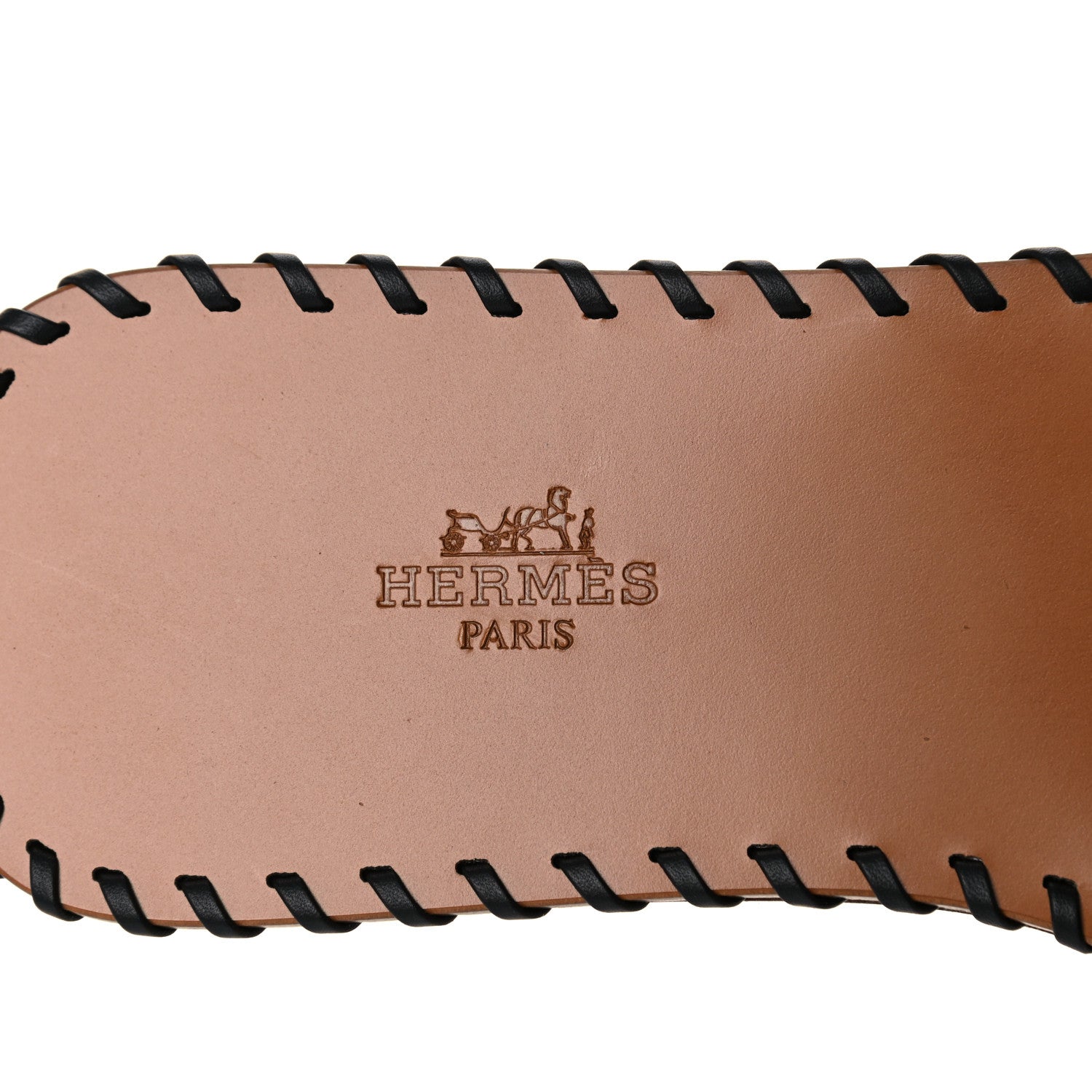 Hermes Box Calfskin Braided Oran Sandals 38 Black 7 of 9