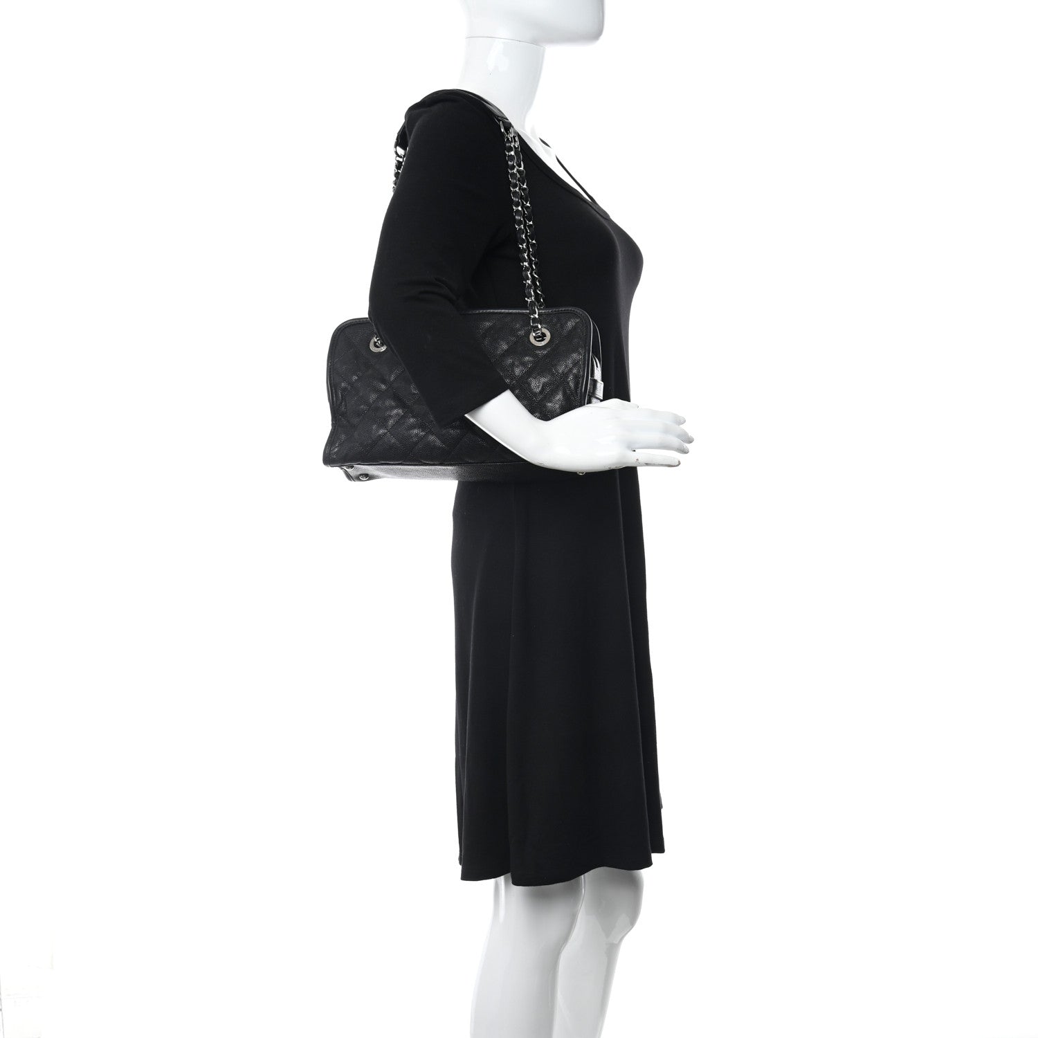 Chanel Caviar Quilted Small French Riviera Tote Black 3 of 13