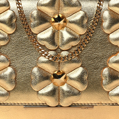 Fendi Vitello Catalan Mirror Flowerland Tube Wallet On Chain Gold 10 of 10