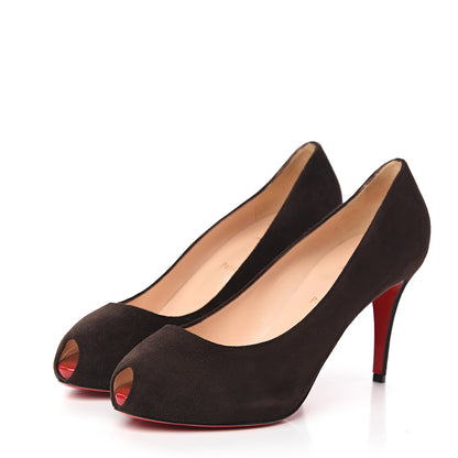 Christian Louboutin Suede Open Clic 85 Pumps 42 Coffee 3 of 7