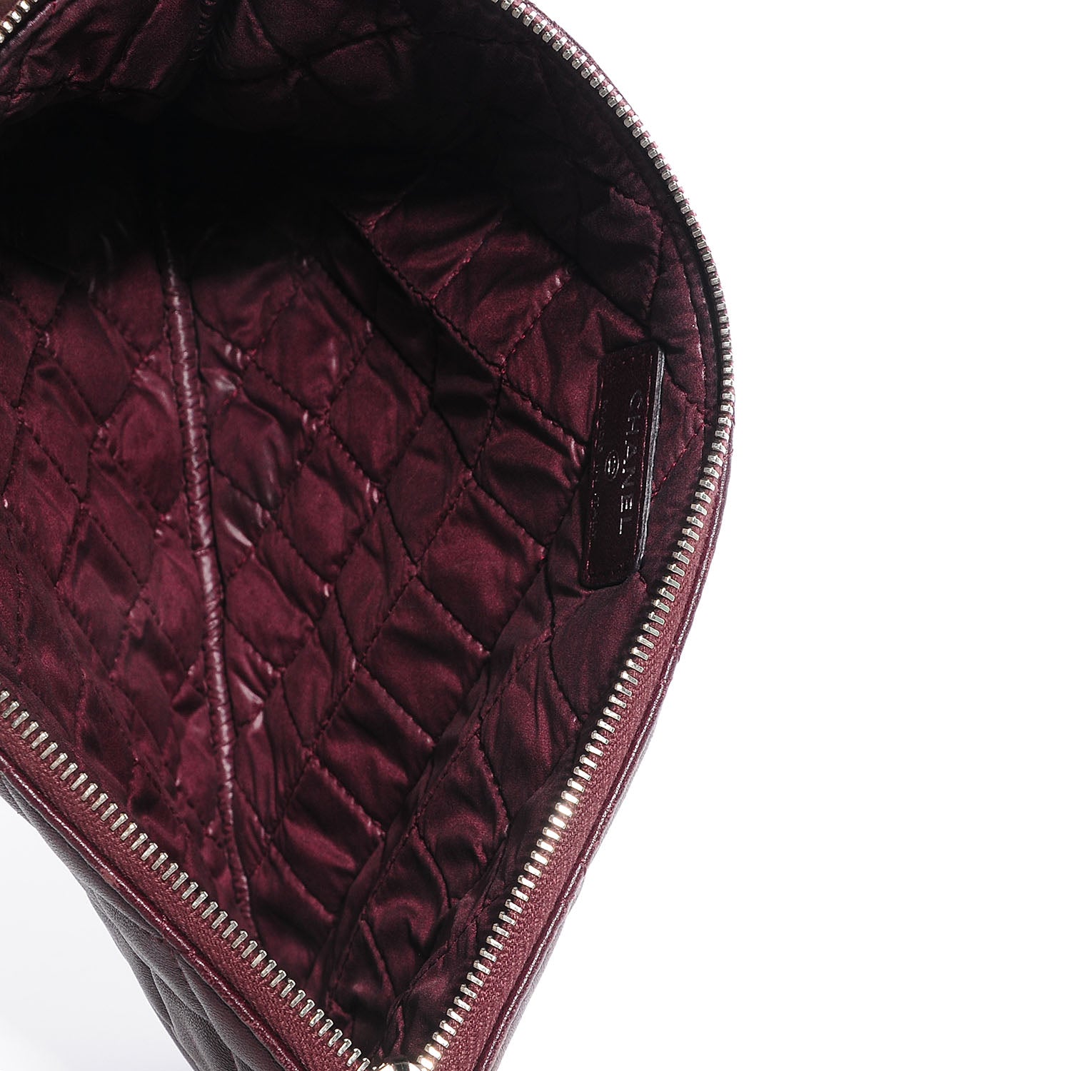 Chanel Lambskin Quilted Medium Cosmetic Case Burgundy 6 of 7