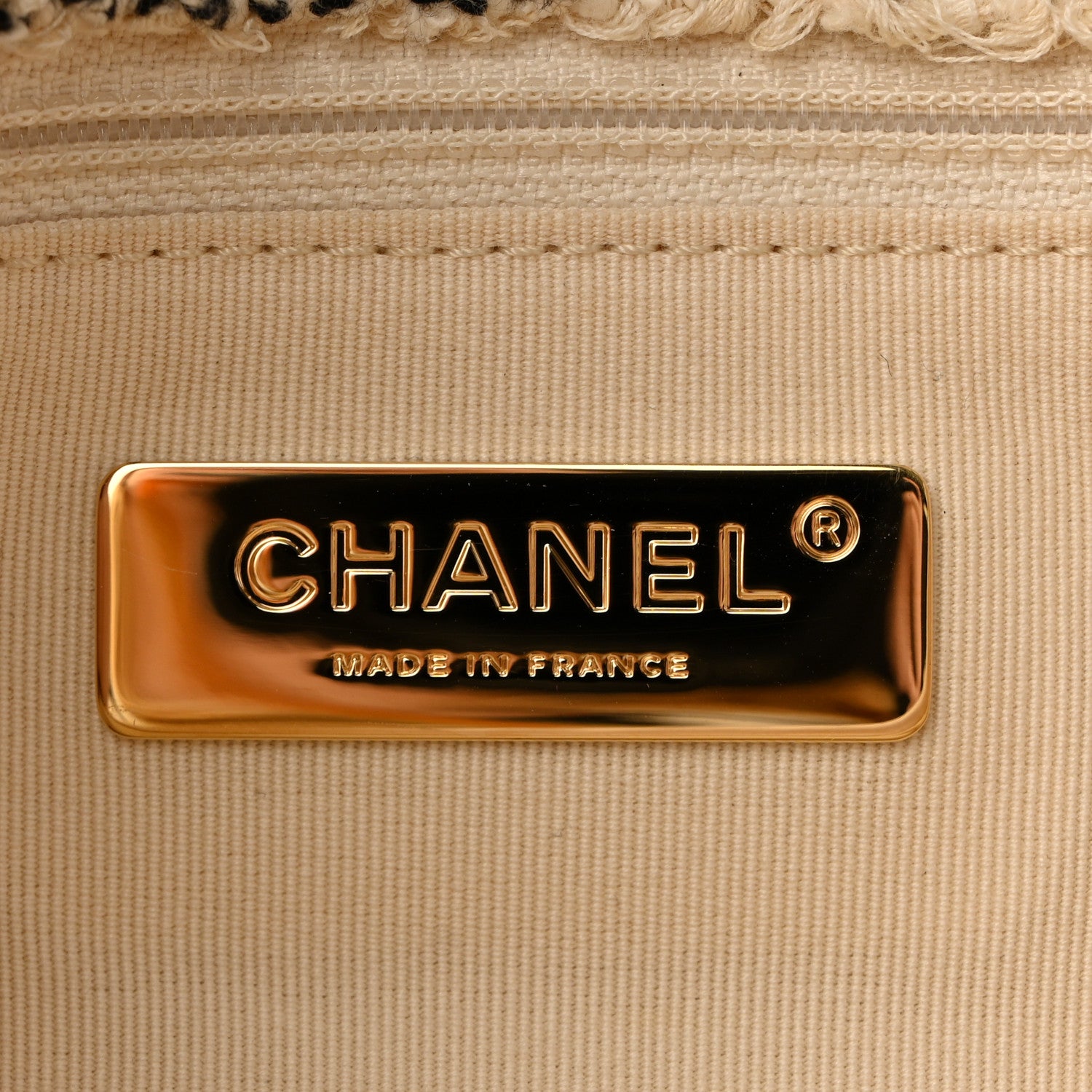 Chanel Tweed Quilted Medium Chanel 19 Flap Ecru Black 6 of 13