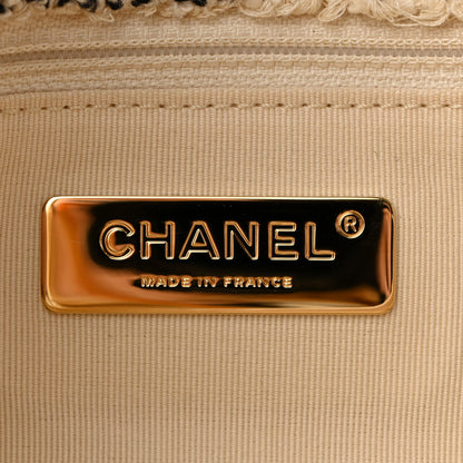 Chanel Tweed Quilted Medium Chanel 19 Flap Ecru Black 6 of 13