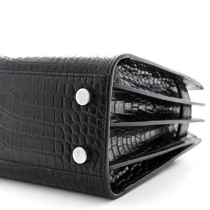 Saint Laurent Calfskin Crocodile Embossed Nano Sac De Jour Black 10 of 11